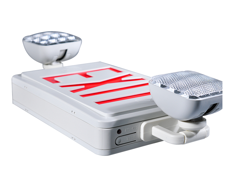 Segno di uscita di emergenza combo a LED JLEC2BCW-BI con teste a LED