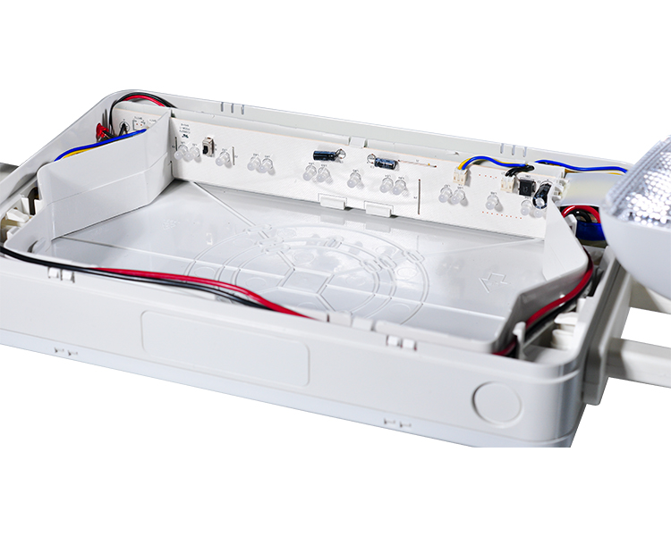 Segno di uscita di emergenza combo a LED JLEC2BCW-BI con teste a LED