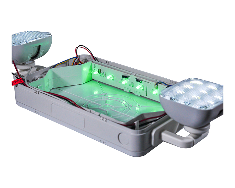 Segno di uscita di emergenza combo a LED JLEC2BCW-BI con teste a LED