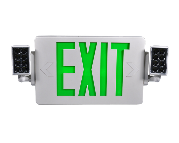 Luci di uscita antincendio di emergenza-verde JLECD2GW con teste a LED