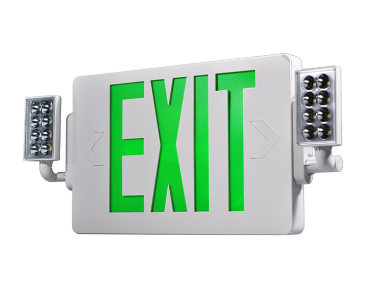 Luci di uscita antincendio di emergenza-verde JLECD2GW con teste a LED