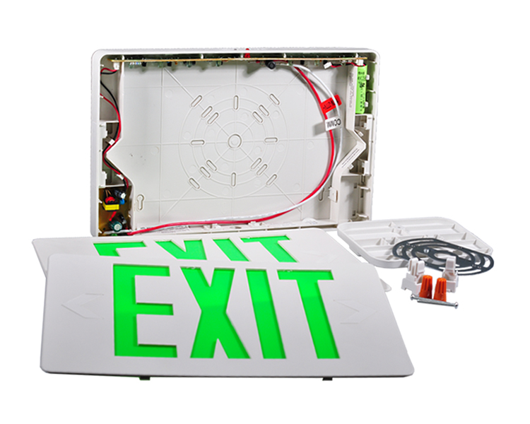 Segno di uscita di emergenza verde brillante jleed2gwem-ultra
